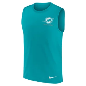 Miami dolphins nike large logo peformance muscle tank top Aqua M