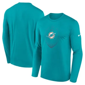 Miami dolphins nike legend icon long sleeve t shirt Aqua