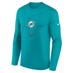 Miami dolphins nike legend icon long sleeve t shirt Aqua M