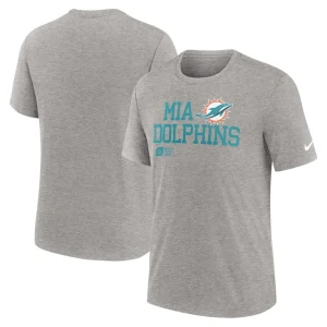 Miami dolphins nike overlap lockup tri blend t shirt Heather gray