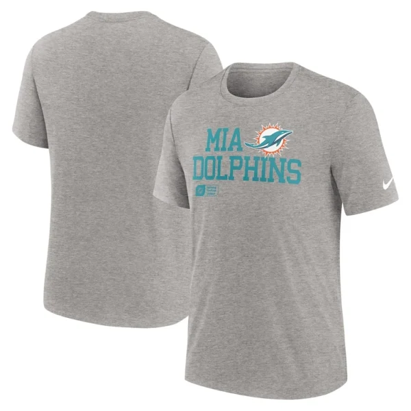 Miami dolphins nike overlap lockup tri blend t shirt Heather gray