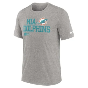 Miami dolphins nike overlap lockup tri blend t shirt Heather gray M