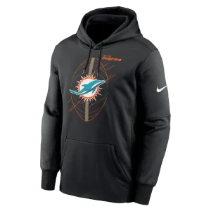 Miami dolphins nike performance fleece pullover hoodie Black M