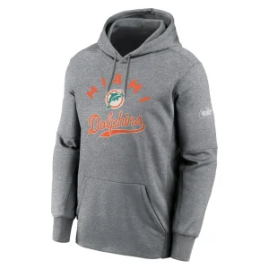 Miami dolphins nike performance fleece pullover hoodie Heather gray M