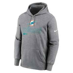 Miami dolphins nike performance pullover hoodie Heather gray M