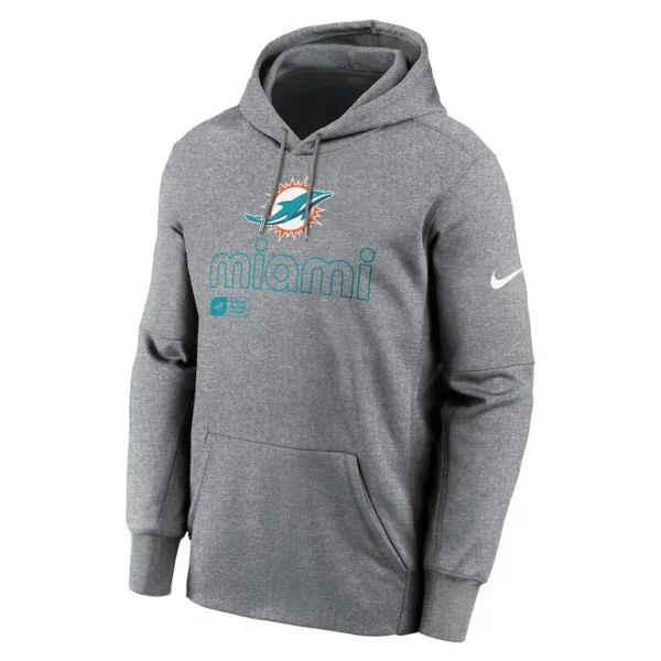 Miami dolphins nike performance pullover hoodie Heather gray M