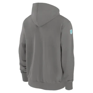 Miami dolphins nike player full zip performance hoodie pewter Multi L
