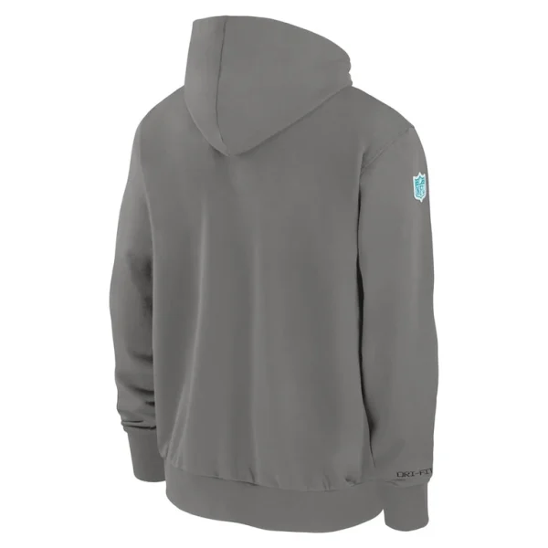 Miami dolphins nike player full zip performance hoodie pewter Multi L