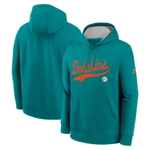 Miami dolphins nike rewind club logo pullover hoodie Aqua