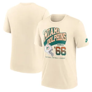 Miami dolphins nike rewind tri blend t shirt natural Multi