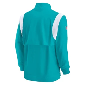 Miami dolphins nike sideline coach chevron lockup quarter zip long sleeve top Aqua L