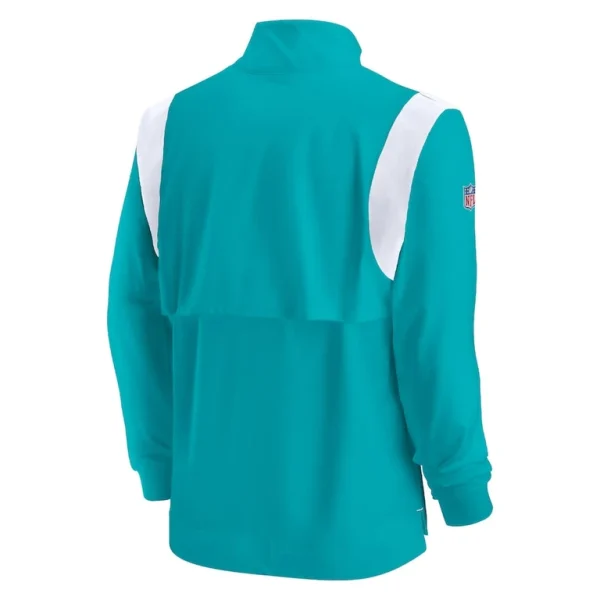 Miami dolphins nike sideline coach chevron lockup quarter zip long sleeve top Aqua L