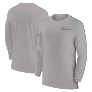 Miami dolphins nike sideline coach uv performance long sleeve t shirt Gray