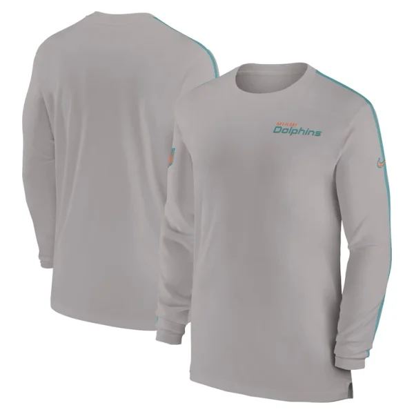 Miami dolphins nike sideline coach uv performance long sleeve t shirt Gray