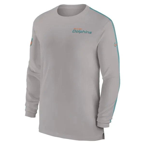 Miami dolphins nike sideline coach uv performance long sleeve t shirt Gray M