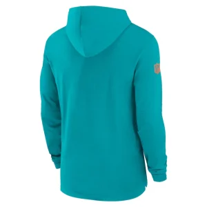 Miami dolphins nike sideline hoodie performance long sleeve t shirt Aqua L