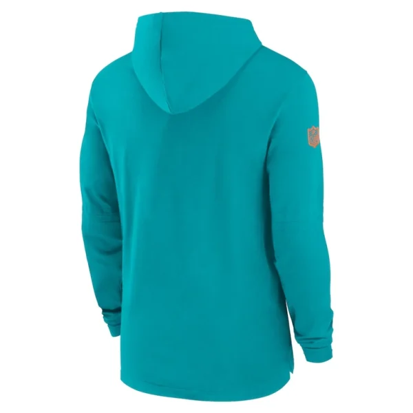 Miami dolphins nike sideline hoodie performance long sleeve t shirt Aqua L