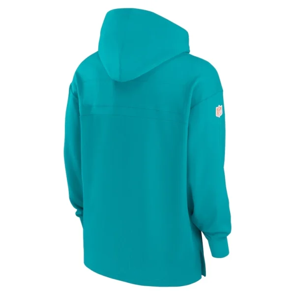 Miami dolphins nike sideline jersey performance pullover hoodie Aqua L