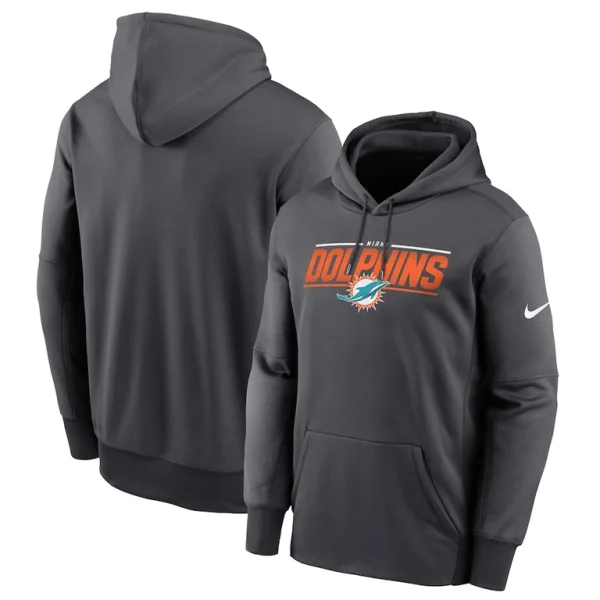 Miami dolphins nike team muscle performance fleece pullover hoodie anthracite Multi