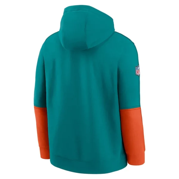 Miami dolphins nike throwback logo club tri blend pullover hoodie Aqua L