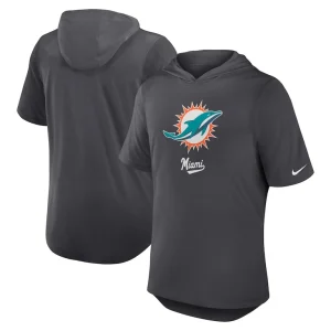Miami dolphins nike tri blend performance hoodie t shirt anthracite Multi