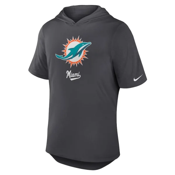 Miami dolphins nike tri blend performance hoodie t shirt anthracite Multi M