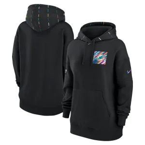 Miami dolphins nike womens 2023 nfl crucial catch club pullover hoodie Black