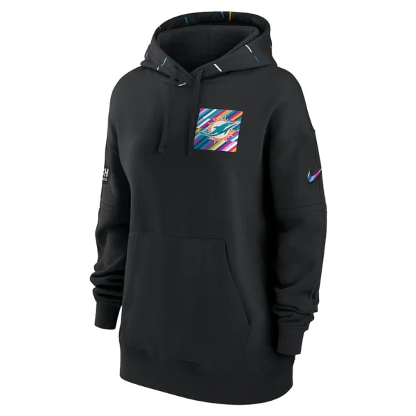 Miami dolphins nike womens 2023 nfl crucial catch club pullover hoodie Black S