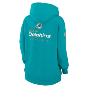 Miami dolphins nike womens 2023 sideline club fleece pullover hoodie Aqua M
