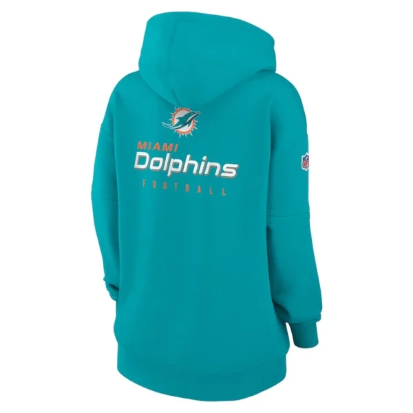 Miami dolphins nike womens 2023 sideline club fleece pullover hoodie Aqua M