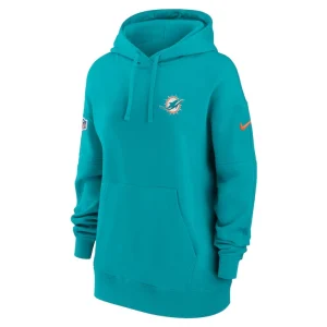 Miami dolphins nike womens 2023 sideline club fleece pullover hoodie Aqua S