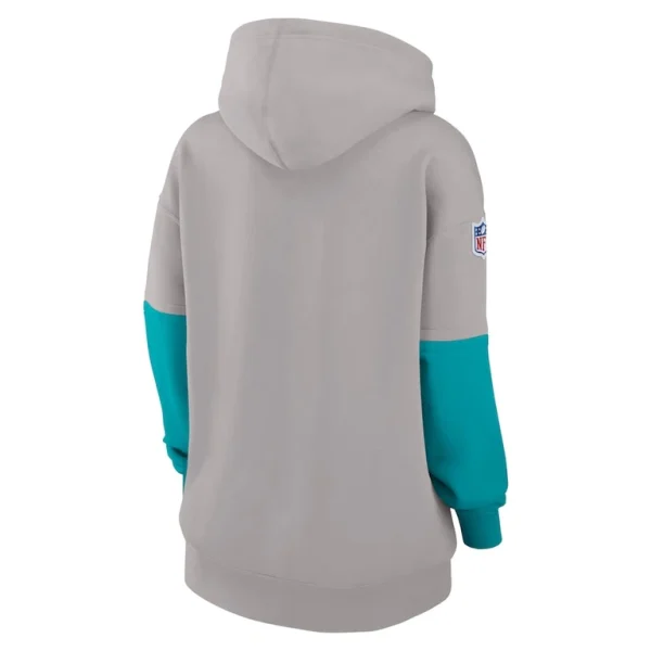 Miami dolphins nike womens 2024 sideline essential fleece pullover hoodie Gray M
