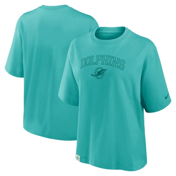 Miami dolphins nike womens arch boxy t shirt Aqua