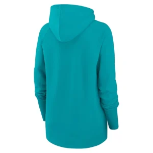 Miami dolphins nike womens asymmetrical raglan full zip hoodie Aqua M