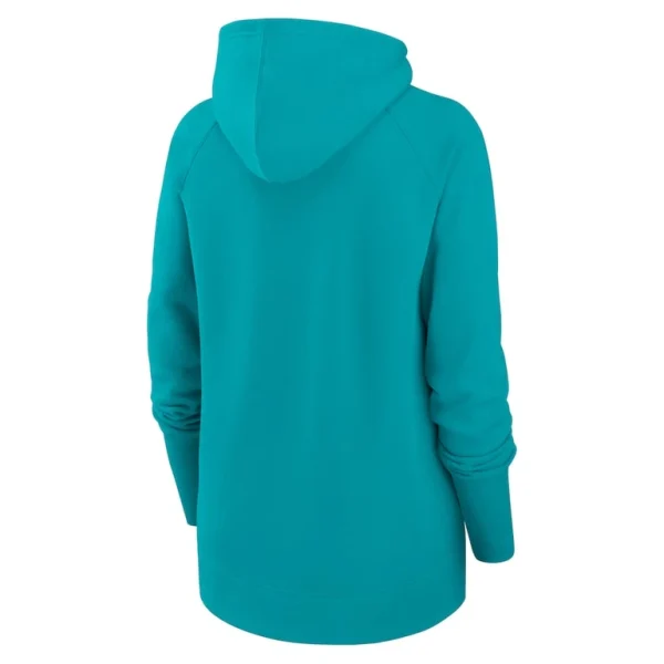 Miami dolphins nike womens asymmetrical raglan full zip hoodie Aqua M