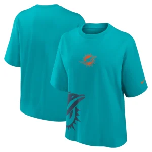 Miami dolphins nike womens boxy t shirt Aqua