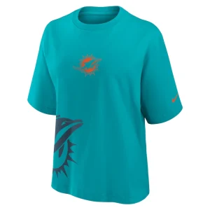 Miami dolphins nike womens boxy t shirt Aqua S