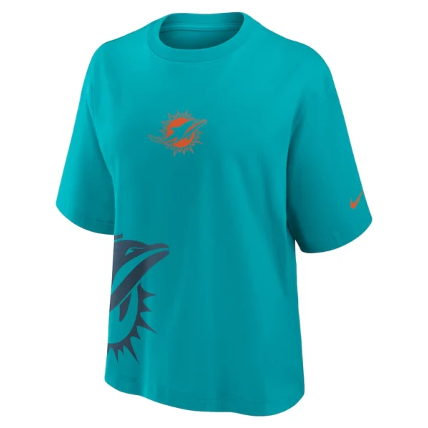 Miami dolphins nike womens boxy t shirt Aqua S