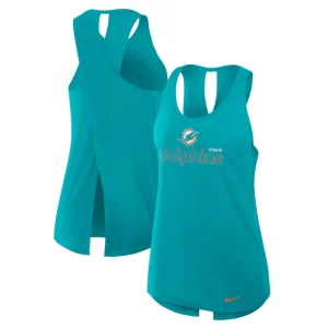 Miami dolphins nike womens crossback performance tank top Aqua