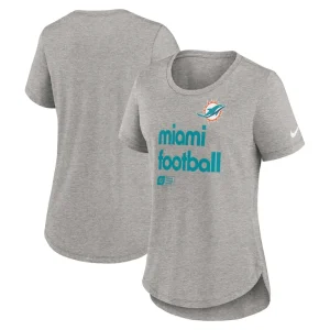 Miami dolphins nike womens fashion tri blend t shirt Heather gray