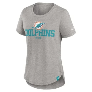 Miami dolphins nike womens fashion tri blend t shirt Heather gray S