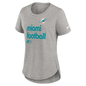 Miami dolphins nike womens fashion tri blend t shirt Heather gray S