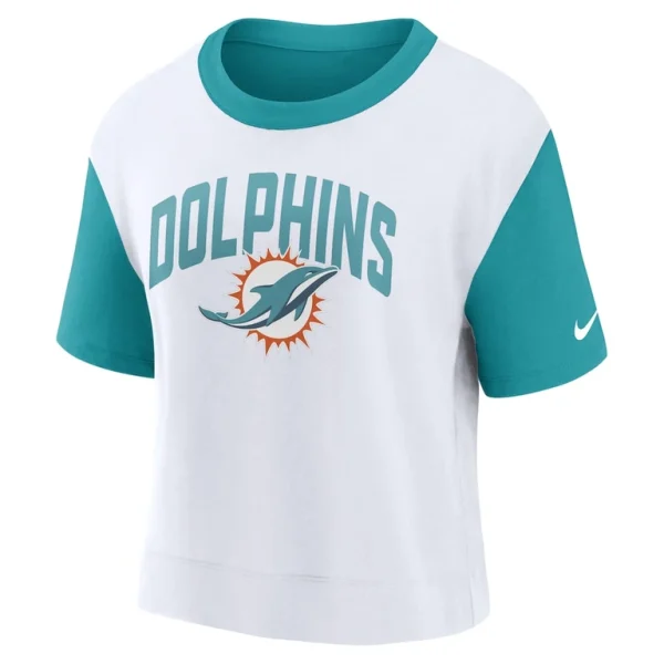 Miami dolphins nike womens high hip fashion t shirt Aquawhite S