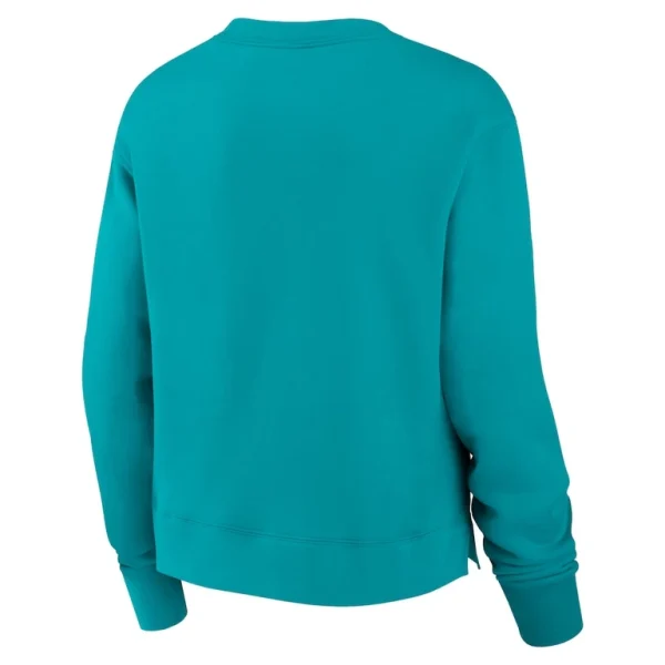 Miami dolphins nike womens high hip fleece pullover sweatshirt Aqua M