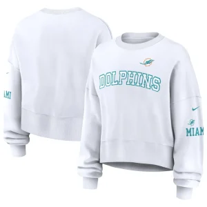 Miami dolphins nike womens oversized pullover sweatshirt White