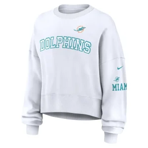 Miami dolphins nike womens oversized pullover sweatshirt White S