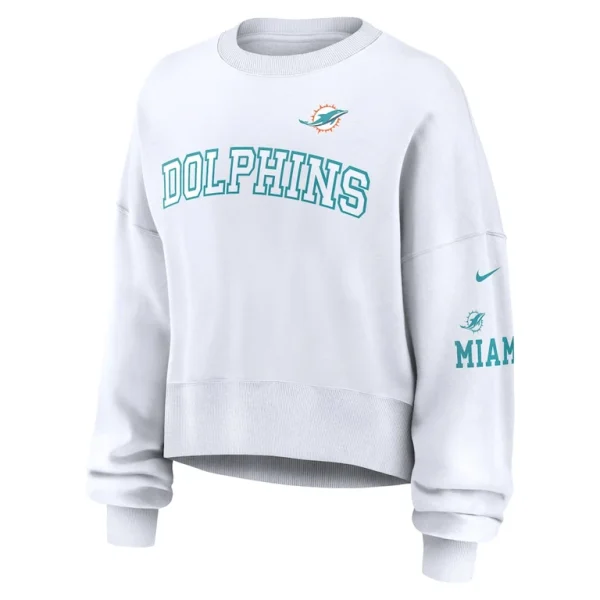 Miami dolphins nike womens oversized pullover sweatshirt White S
