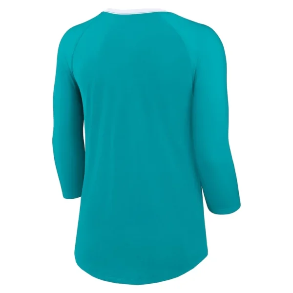 Miami dolphins nike womens raglan 34 sleeve t shirt Aqua M