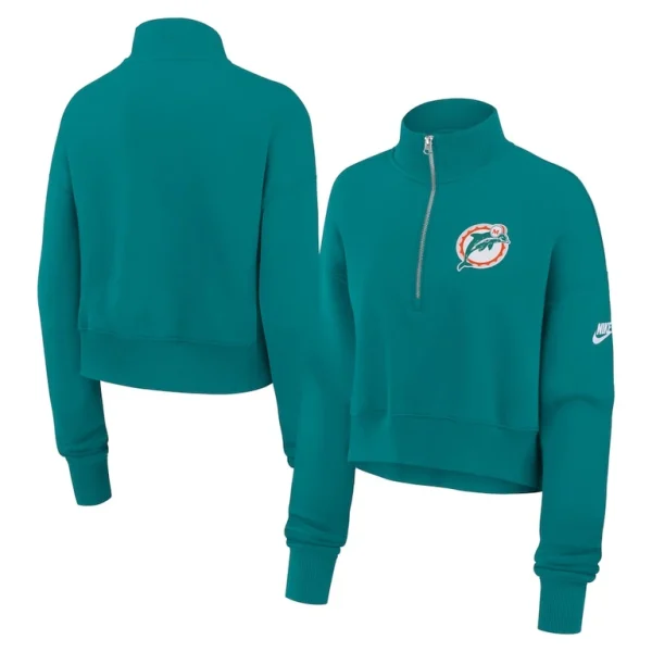 Miami dolphins nike womens rewind phoenix half zip sweatshirt Aqua