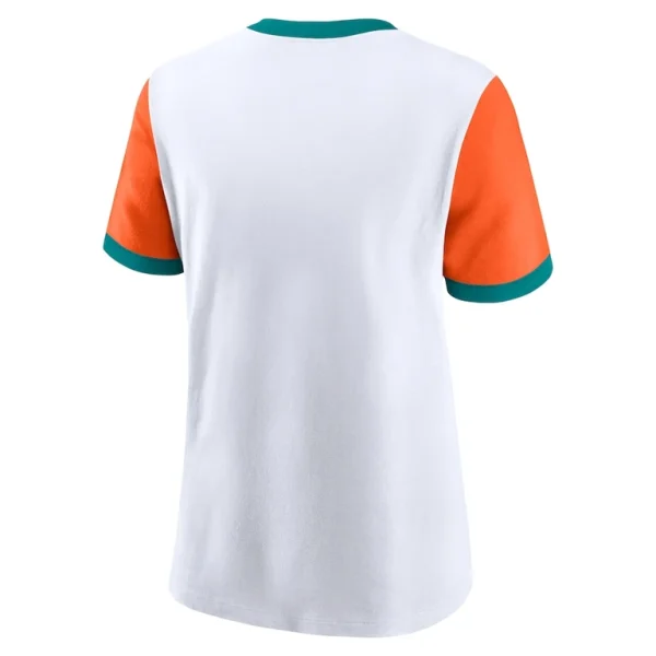 Miami dolphins nike womens rewind ringer t shirt Whiteorange M